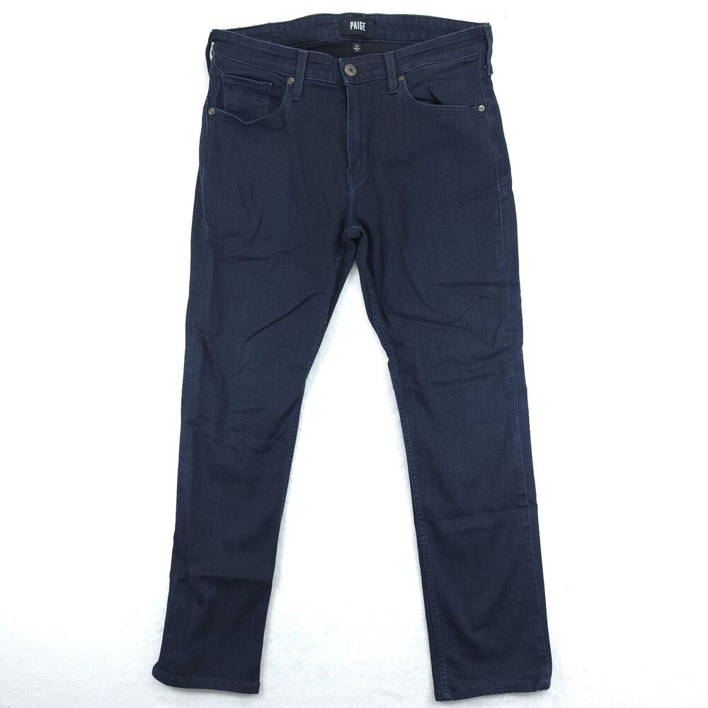 PAIGE Lennox Mens Size 34 (Actual 32x27.5) Dark Wash Straight Leg Jeans
